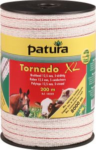 Tornado XL lint 12,5mm wit/rood 400 meter rol