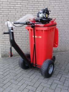 Motorzuiger met afvalcontainer 240 ltr op wielen